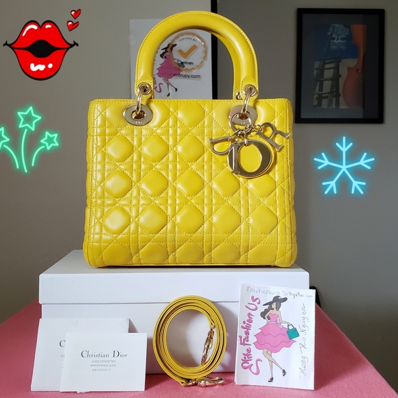 lady dior yellow bag